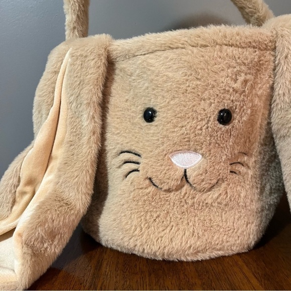 Plush Easter Bunny Basket Easter Basket for Kids Easter Egg Hunt Basket - Picture 6 of 14